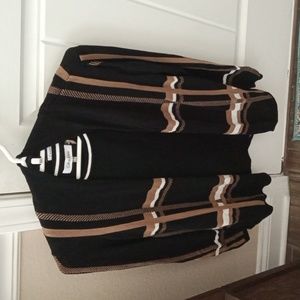 Cardigan black & tan lightweight sweater